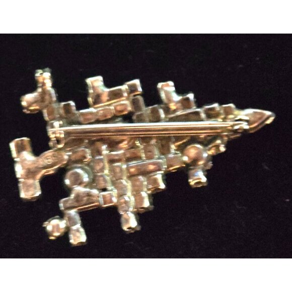 Eisenberg Ice Christmas Tree Rhinestone Brooch Vintage Holiday Signed - Picture 5 of 5